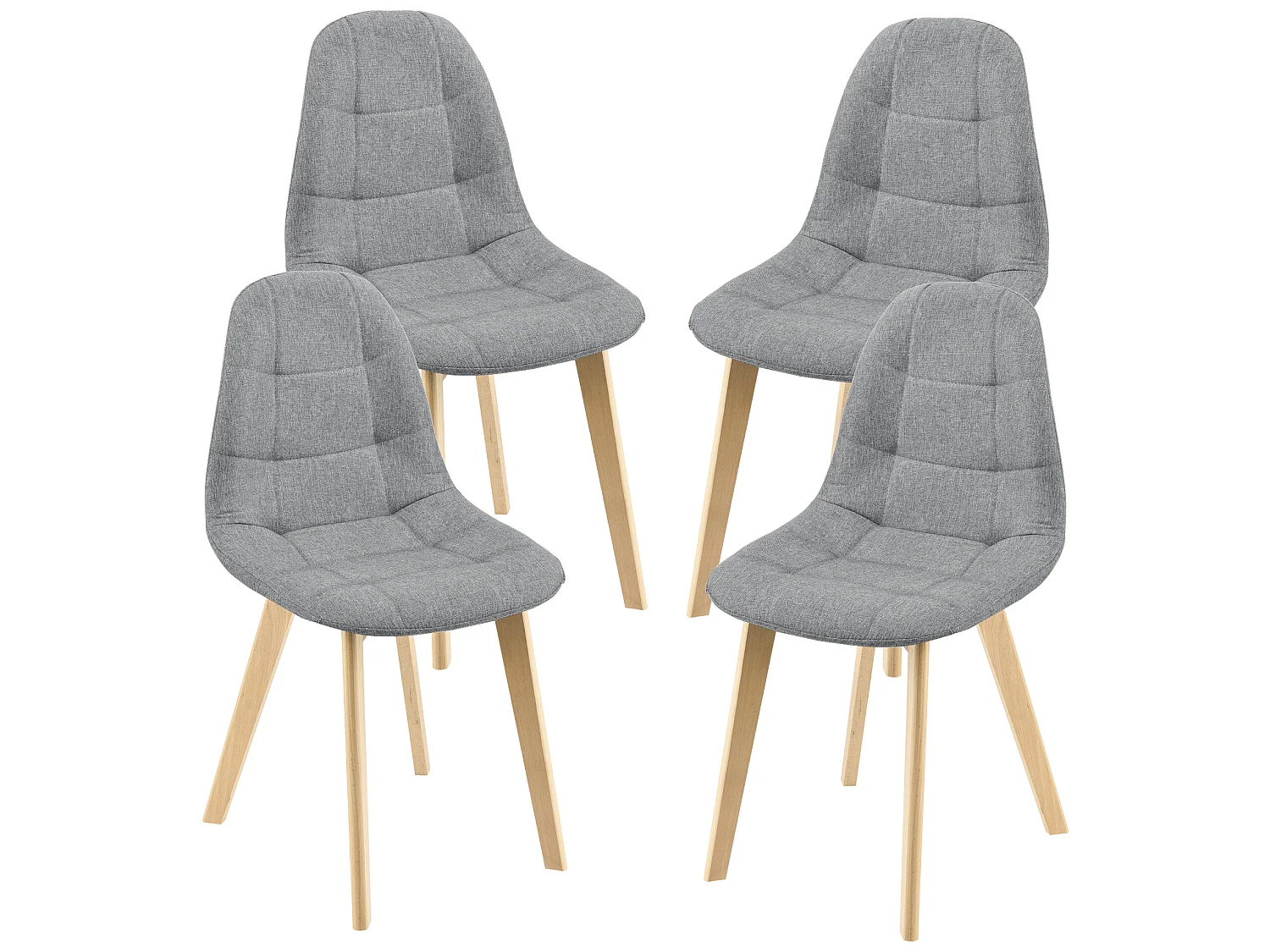 Lot de 4 Chaises de Salle à Manger Kopparberg 86 x 53 x 47 cm Gris Clair [en.casa]