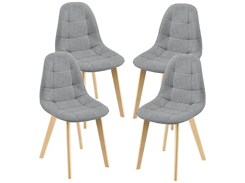 Lot de 4 Chaises de Salle à Manger Kopparberg 86 x 53 x 47 cm Gris Clair [en.casa]