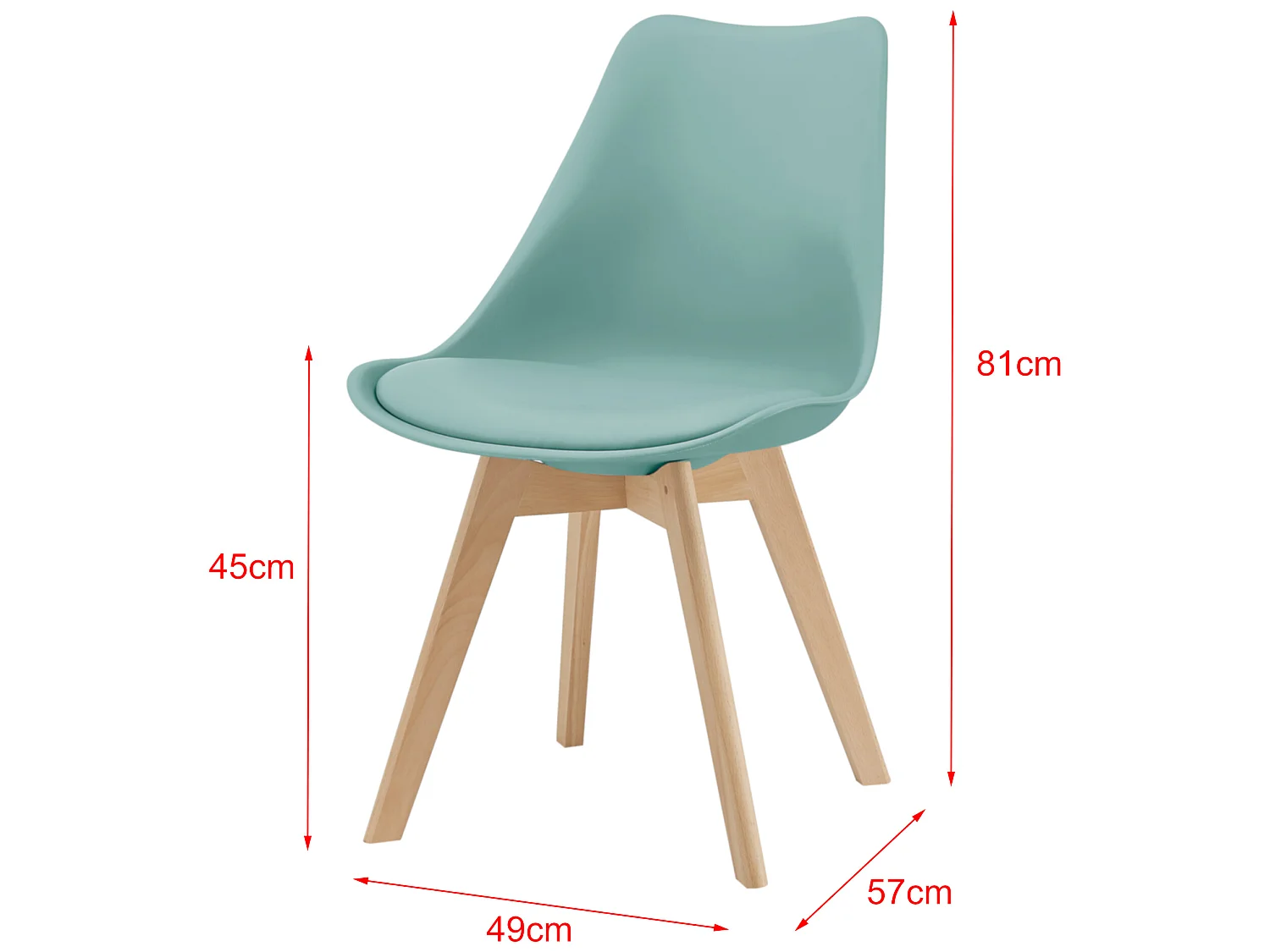 Lot de 6 Chaises de Salle à Manger Dubrovnik Simili Hêtre Menthe [en.casa]