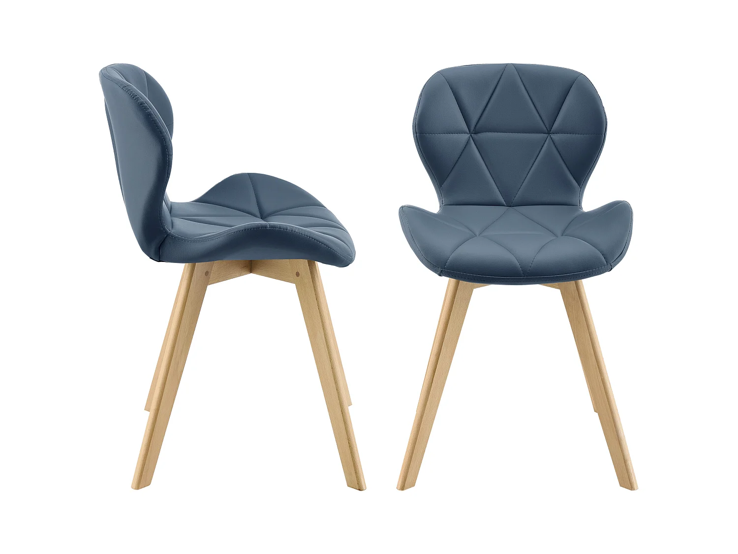 Lot de 2 Chaises Älmhult Similicuir 78 x 47 x 52 cm Bleu [en.casa]