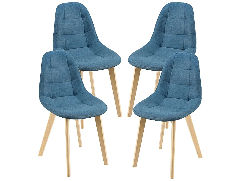 Lot de 4 Chaises de Salle à Manger Kopparberg 86 x 53 x 47 cm Bleu [en.casa]
