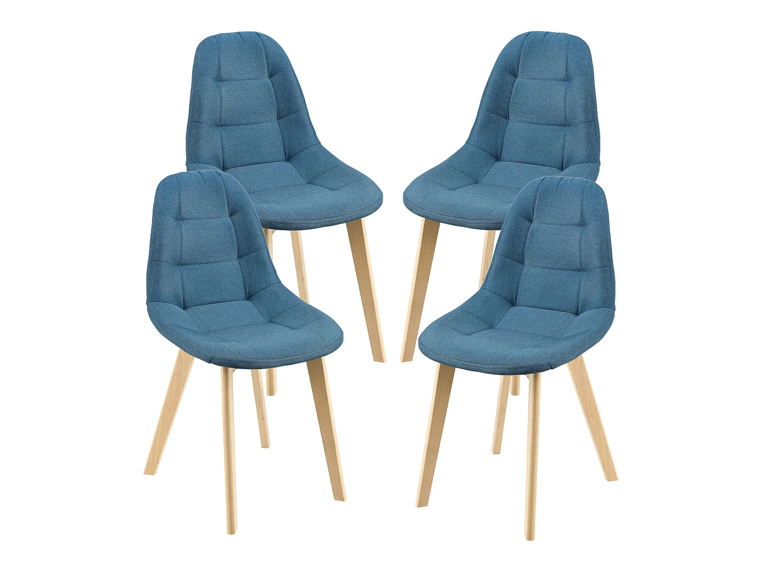 Lot de 4 Chaises de Salle à Manger Kopparberg 86 x 53 x 47 cm Bleu [en.casa]