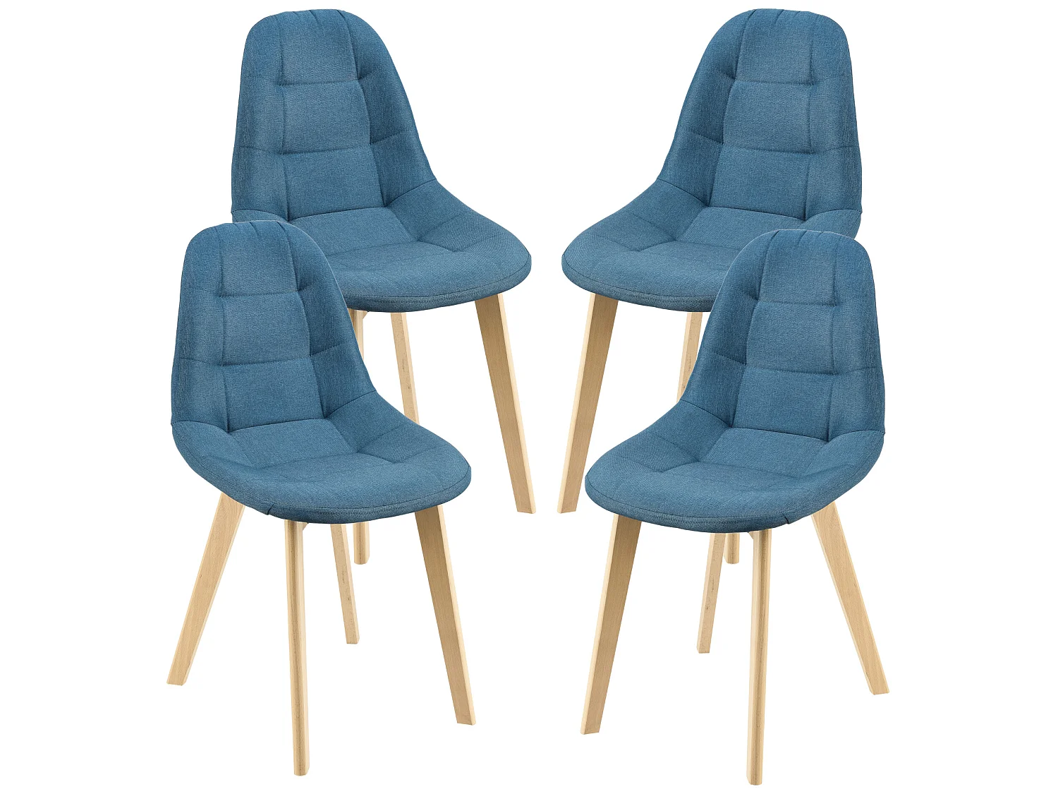 Lot de 4 Chaises de Salle à Manger Kopparberg 86 x 53 x 47 cm Bleu [en.casa]