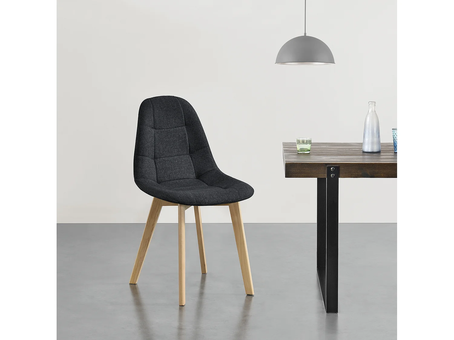 Lot de 6 Chaises de Salle à Manger Kopparberg 86 x 53 x 47 cm Polyester Bois Noir [en.casa]