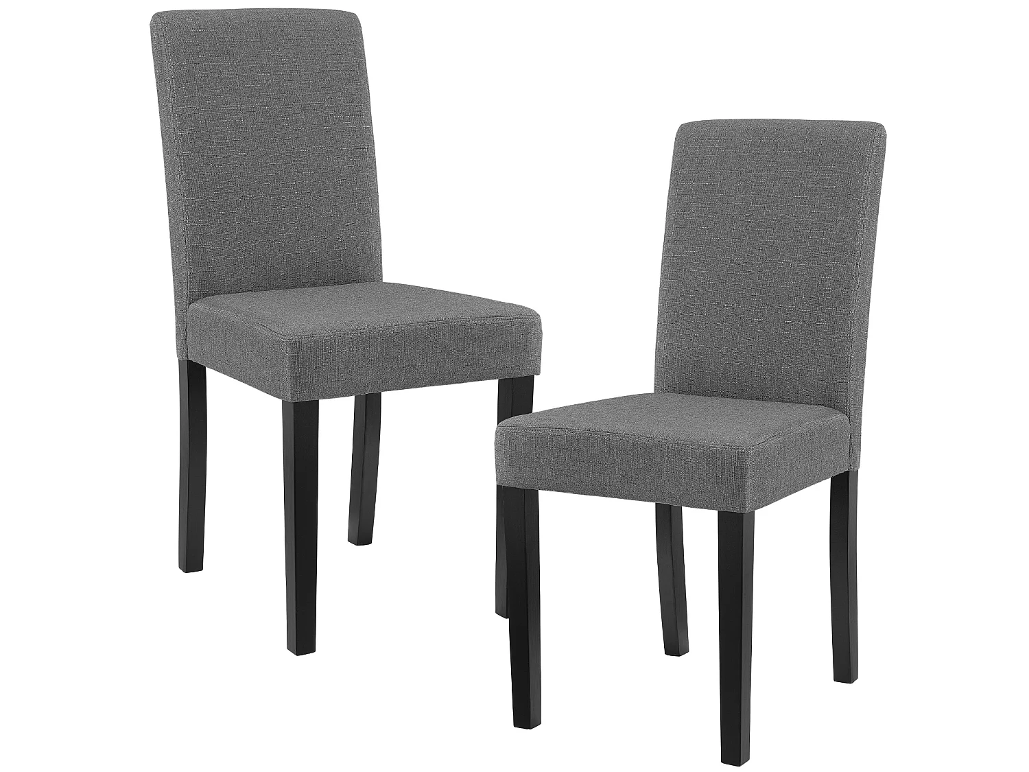 Set de 2 Chaises Rembourrées Den Haag Polyester Gris Foncé [en.casa]