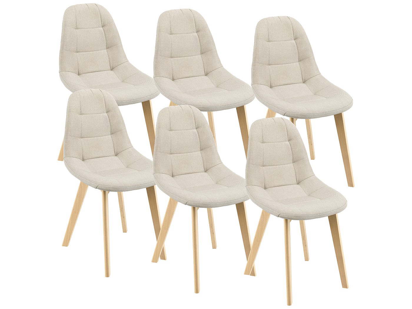 Lot de 6 Chaises de Salle à Manger Kopparberg 86 x 53 x 47 cm Polyester
