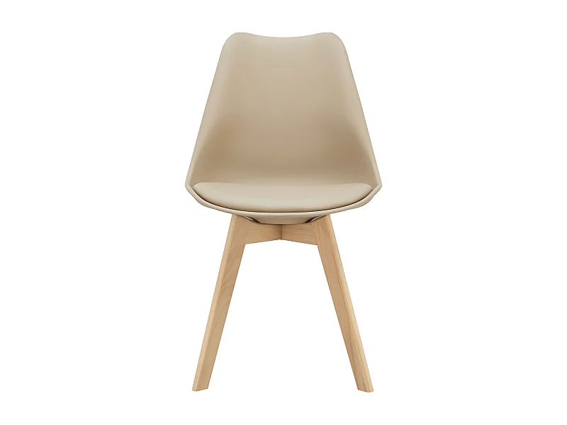 Lot de 2 Chaises de Salle à Manger Dubrovnik Simili Hêtre Beige [en.casa]