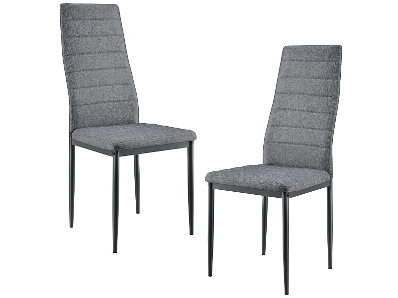 Lot de 2 Chaises de Salle à Manger Lidköping 96 x 43 x 52cm Gris [en.casa]