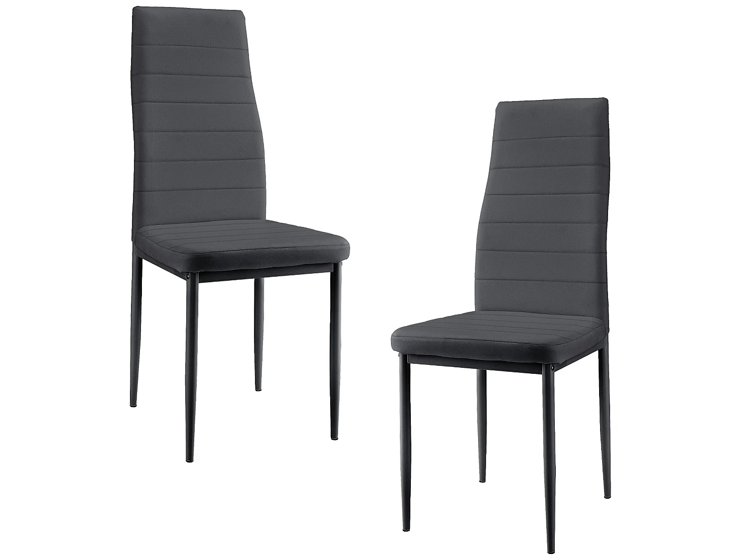 Lot De 2 Chaises De Salle à Manger Simili 96 x 43 x 52 cm Gris Foncé [en.casa]