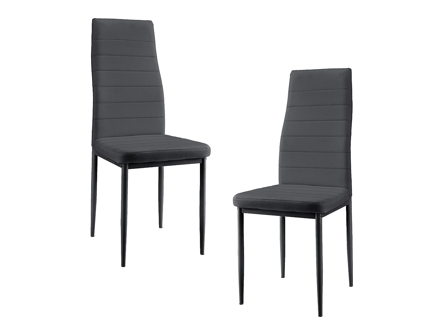 Lot De 2 Chaises De Salle à Manger Simili 96 x 43 x 52 cm Gris Foncé [en.casa]