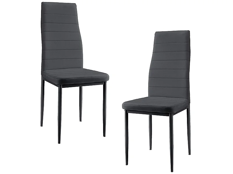 Lot De 2 Chaises De Salle à Manger Simili 96 x 43 x 52 cm Gris Foncé [en.casa]