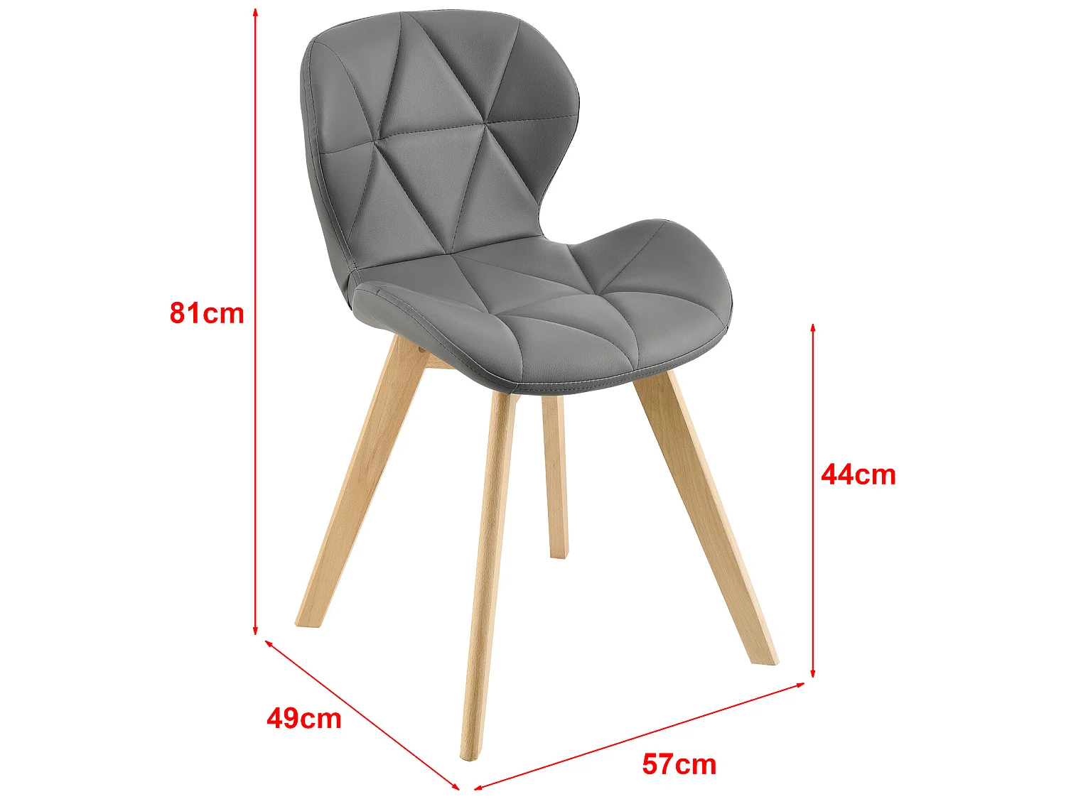 Lot de 6 Chaises Älmhult Similicuir 78 x 47 x 52 cm Gris [en.casa]