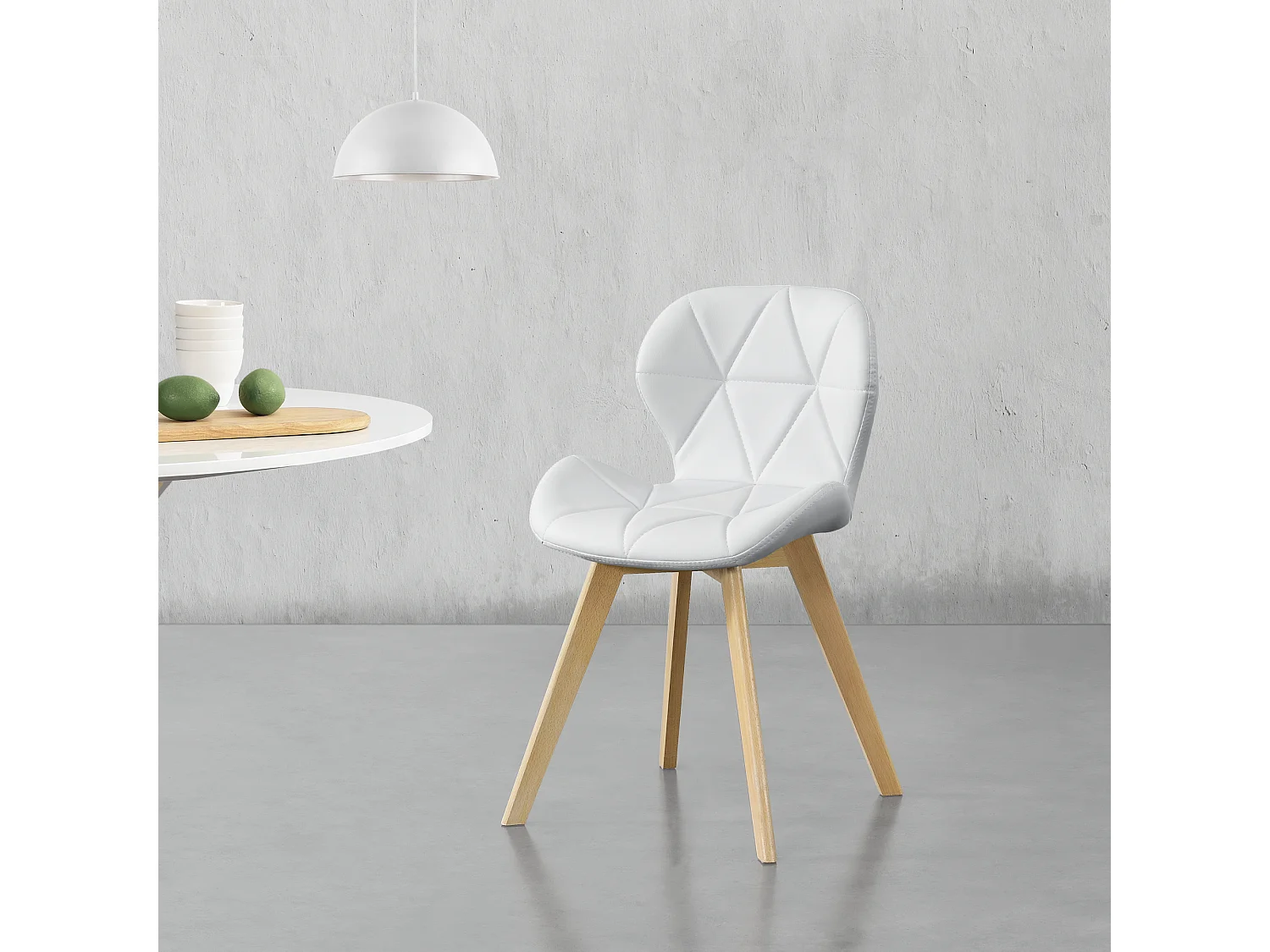 Lot de 6 Chaises Älmhult Similicuir 78 x 47 x 52 cm Blanc [en.casa]