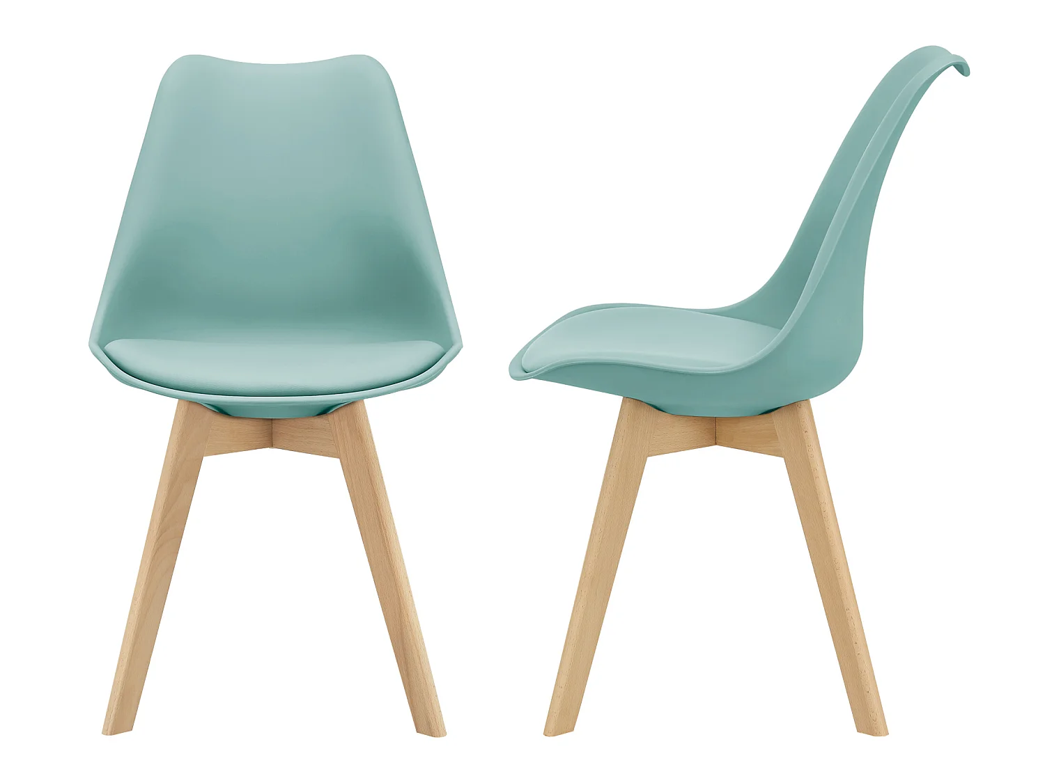 Lot de 2 Chaises de Salle à Manger Dubrovnik Simili Hêtre Menthe [en.casa]