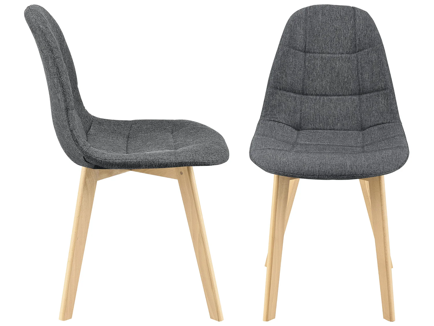 Lot de 2 Chaises de Salle à Manger Kopparberg 86 x 53 x 47 cm Gris Foncé [en.casa]