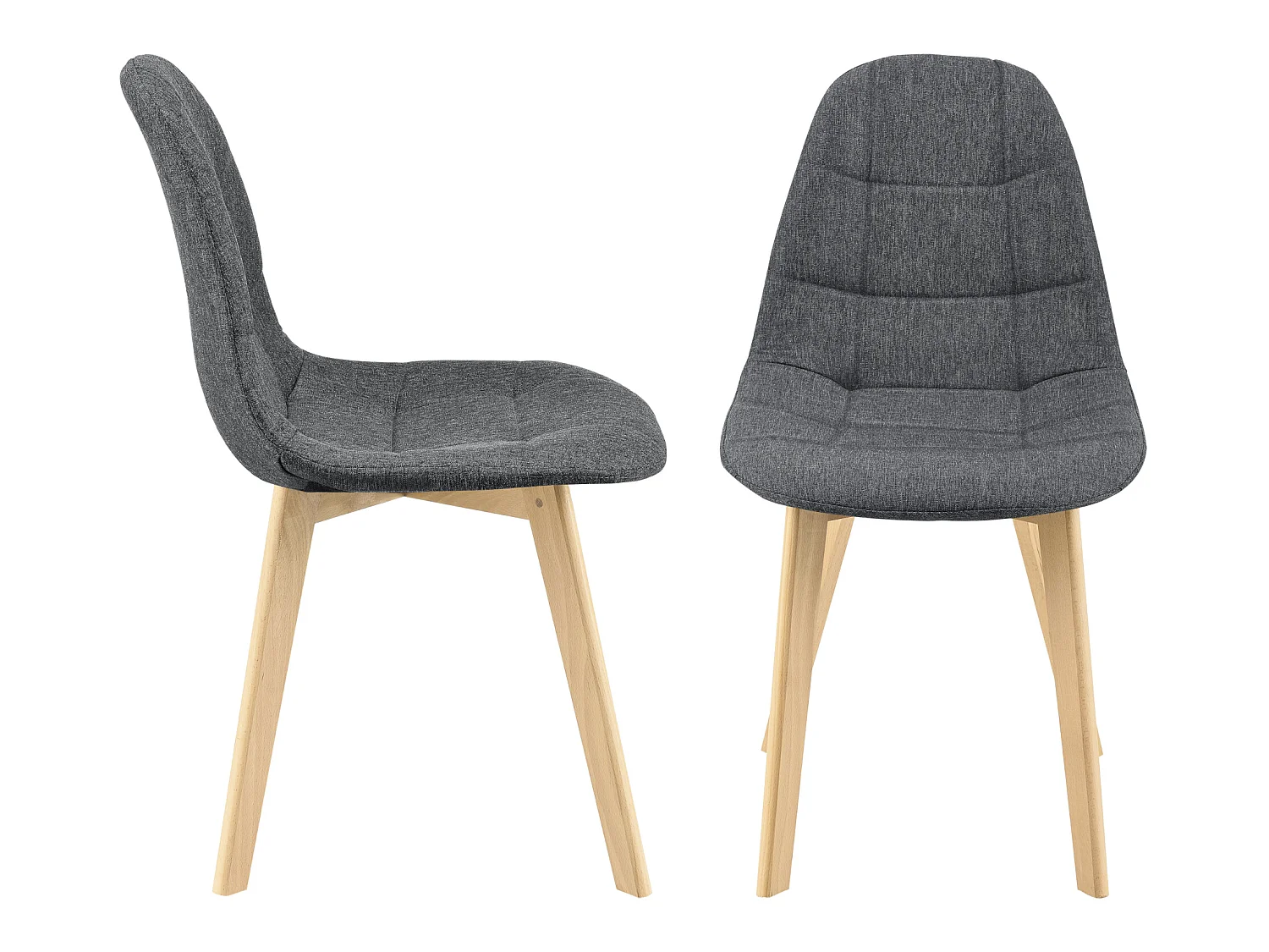 Lot de 2 Chaises de Salle à Manger Kopparberg 86 x 53 x 47 cm Gris Foncé [en.casa]