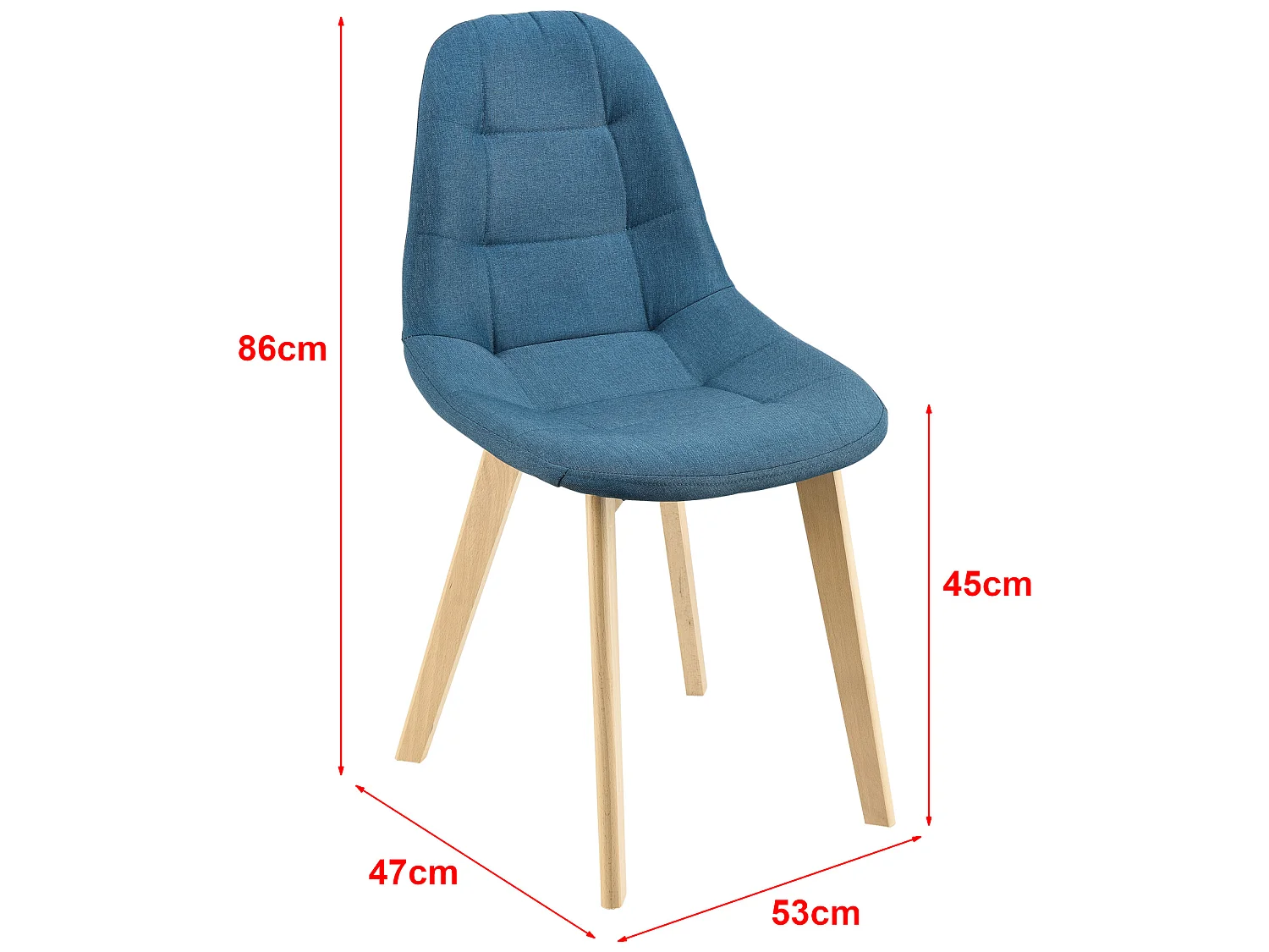 Lot de 6 Chaises de Salle à Manger Kopparberg 86 x 53 x 47 cm Polyester Bois Bleu [en.casa]
