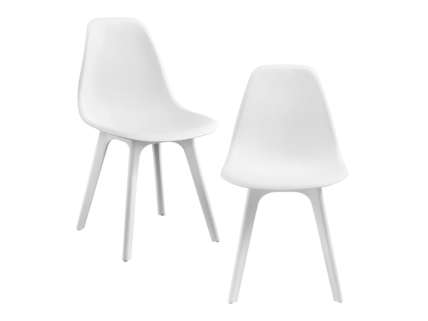 Set de 2 Chaises Brevik Plastique 83 x 54 x 48 cm Blanc [en.casa]