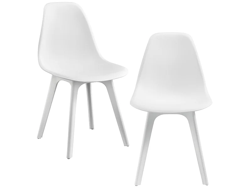 Set de 2 Chaises Brevik Plastique 83 x 54 x 48 cm Blanc [en.casa]