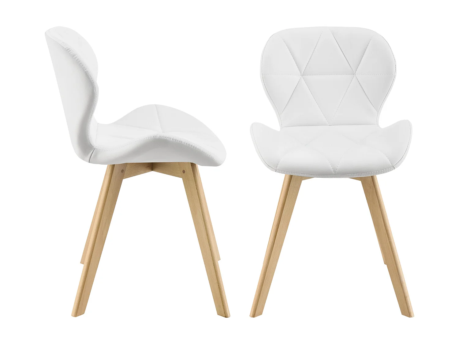 Lot de 4 Chaises Älmhult Similicuir 78 x 47 x 52 cm Blanc [en.casa]