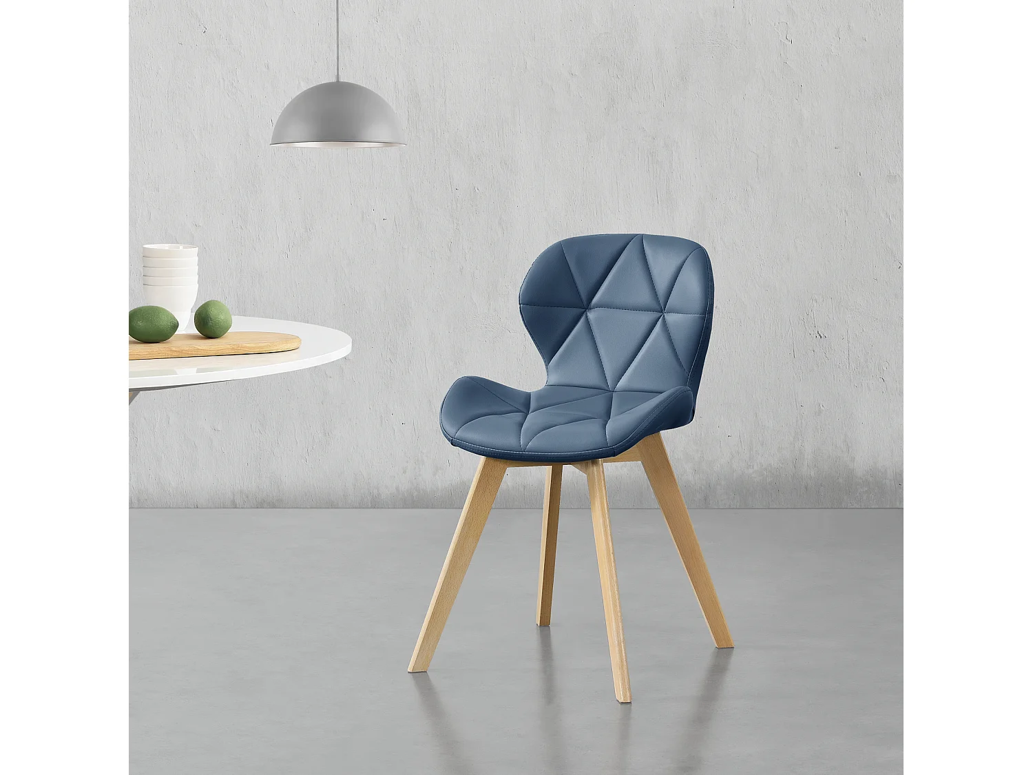 Lot de 6 Chaises Älmhult Similicuir 78 x 47 x 52 cm Bleu [en.casa]