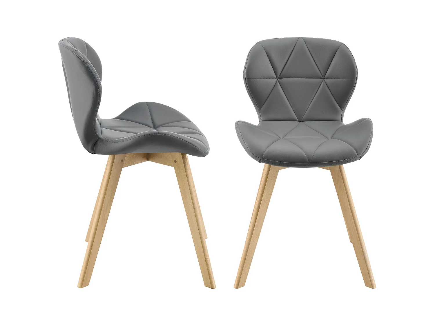 Lot de 2 Chaises Älmhult Similicuir 78 x 47 x 52 cm Gris [en.casa]