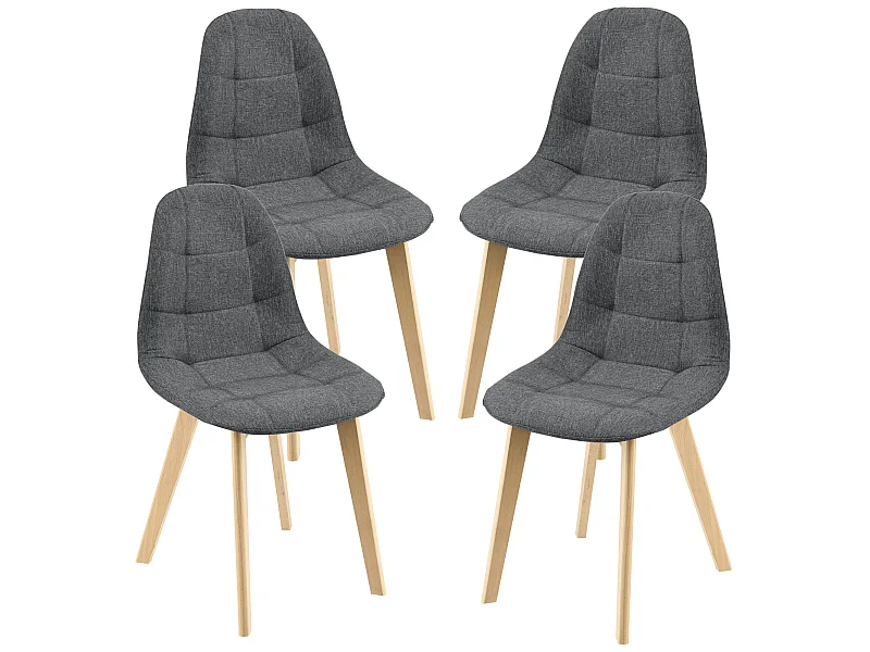 Lot de 4 Chaises de Salle à Manger Kopparberg 86 x 53 x 47 cm Gris Foncé [en.casa]