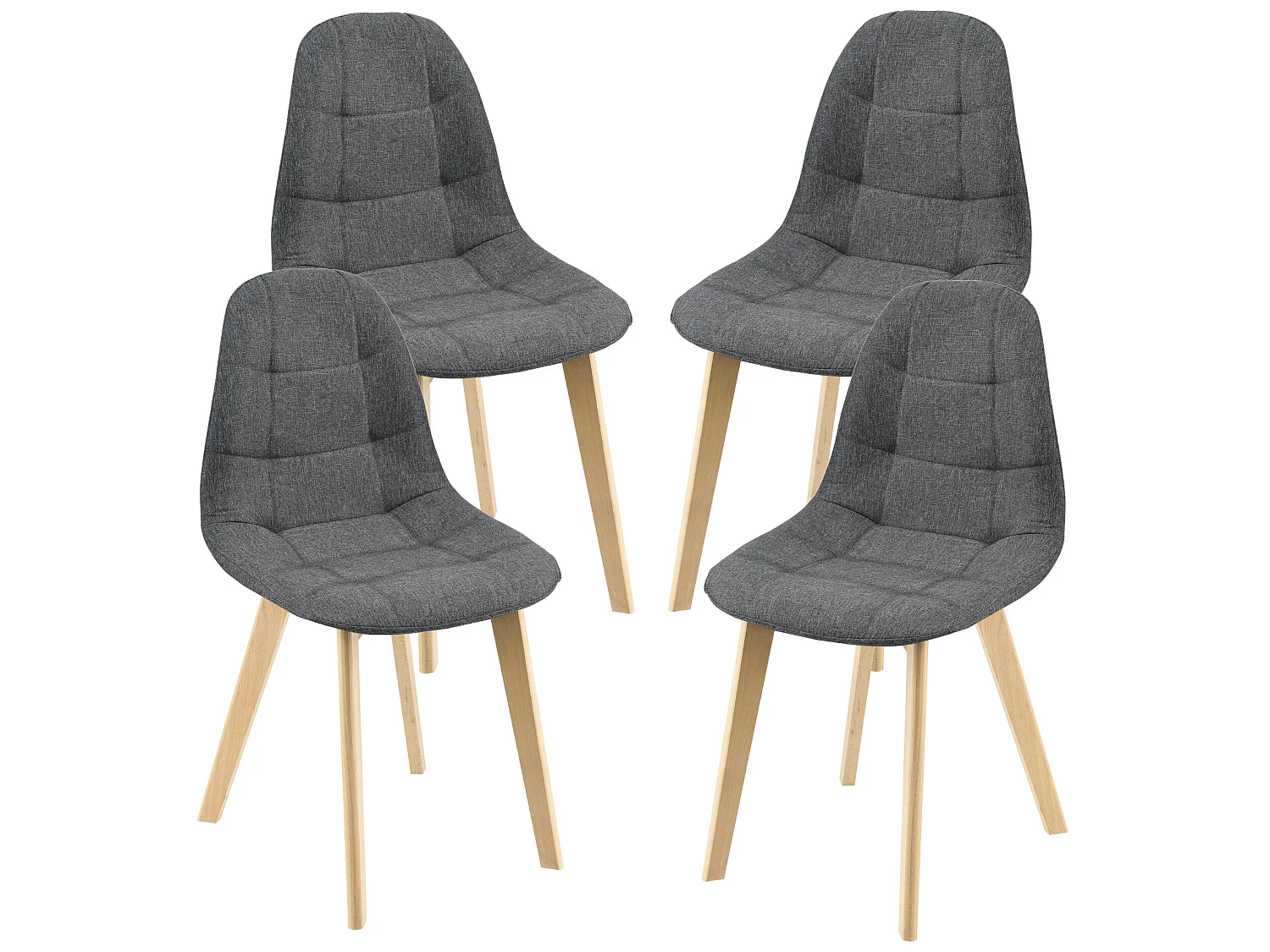 Lot de 4 Chaises de Salle à Manger Kopparberg 86 x 53 x 47 cm Gris Foncé [en.casa]