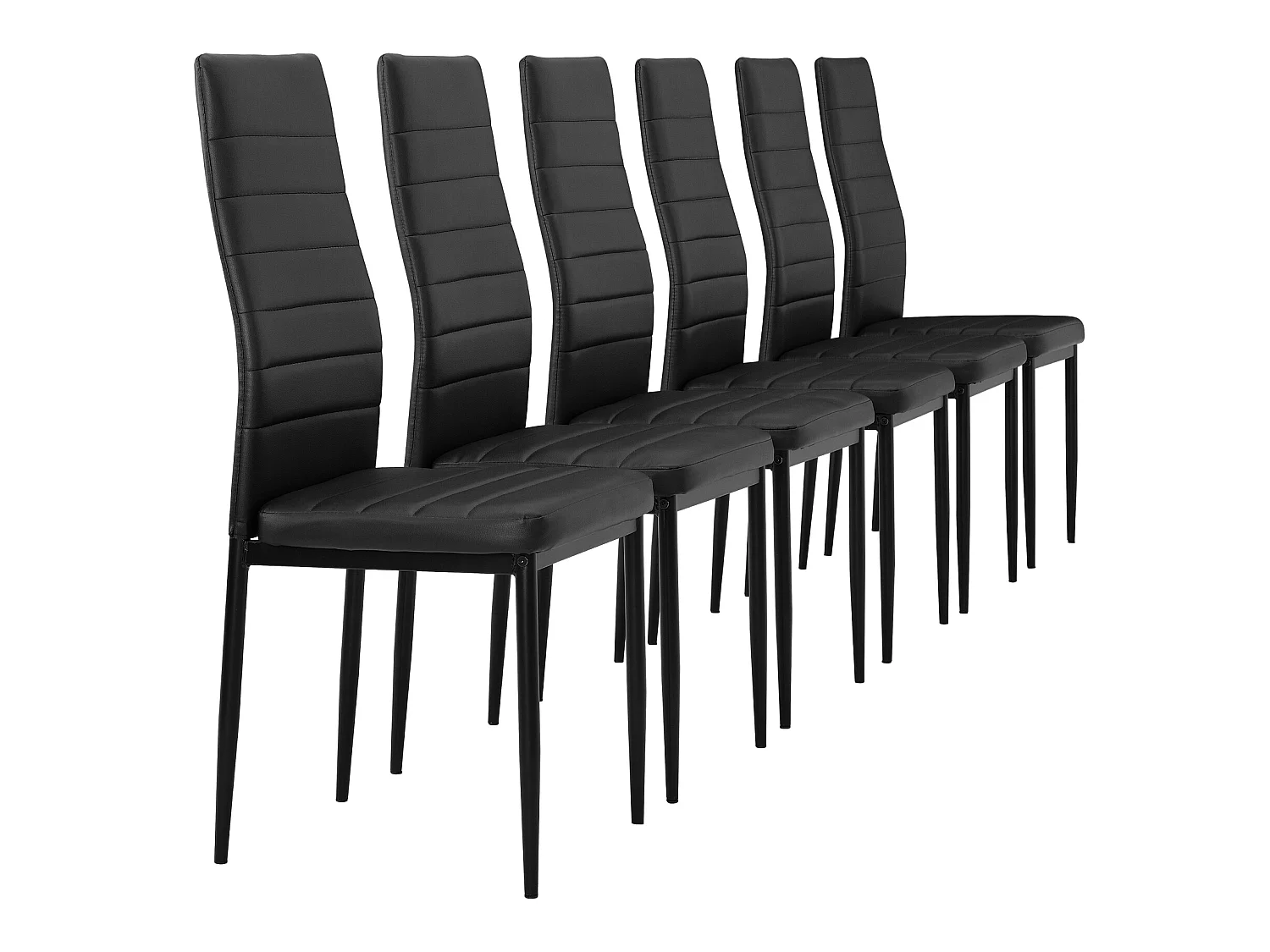 Kit de 6 x Chaises de Salle à Manger Simili 96 x 43 x 52 cm Noir [en.casa]