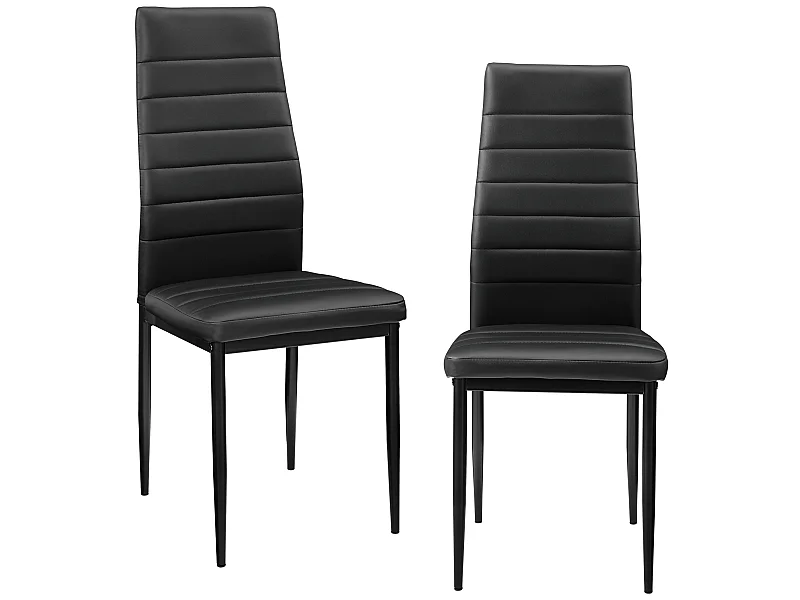 Lot De 2 Chaises De Salle à Manger Simili 96 x 43 x 52 cm Noir [en.casa]