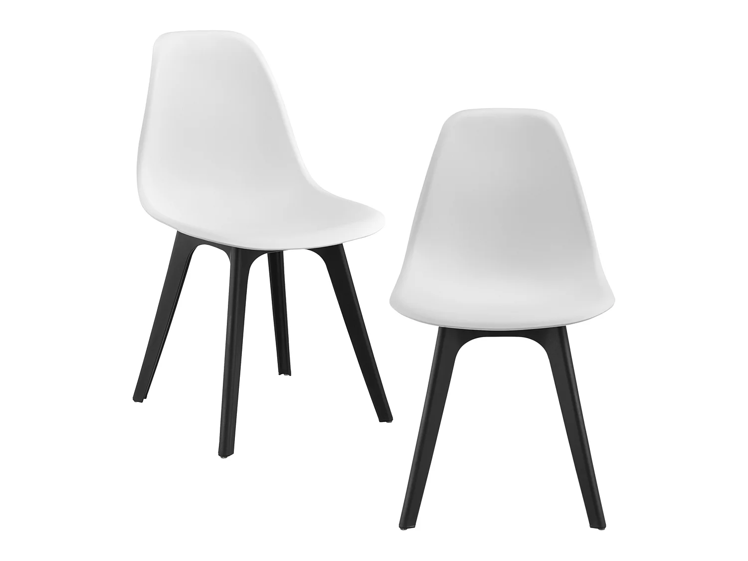 Set de 2 Chaises Brevik Plastique 83 x 54 x 48 cm Blanc Noir [en.casa]
