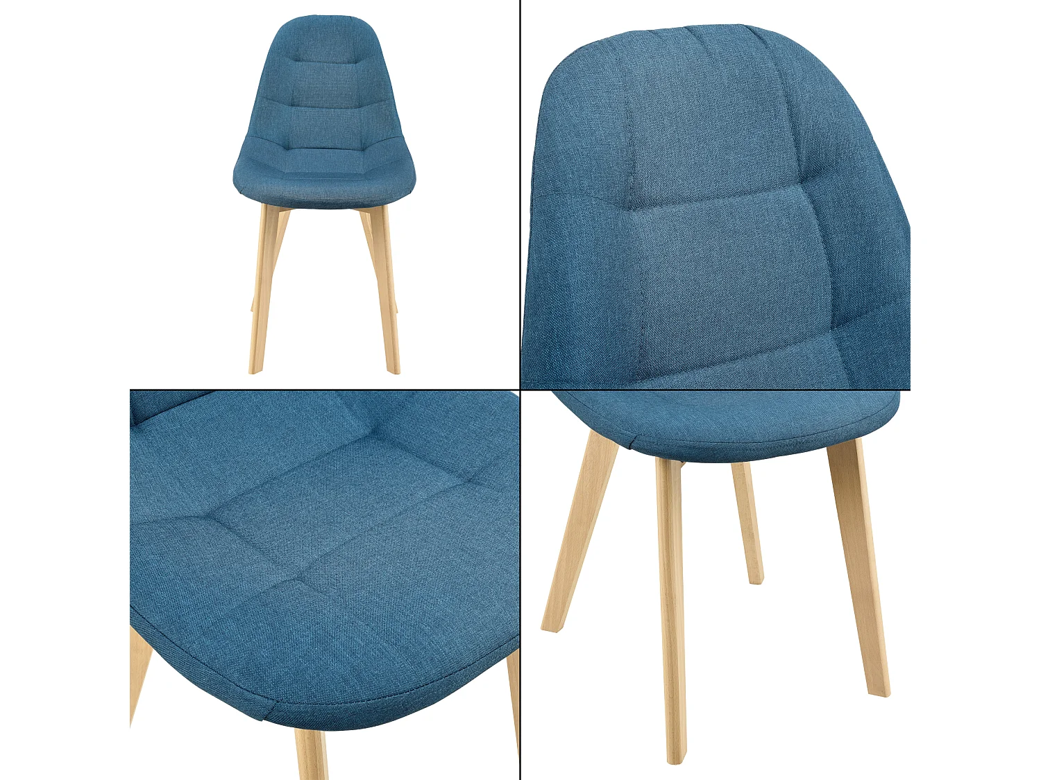 Lot de 2 Chaises de Salle à Manger Kopparberg 86 x 53 x 47 cm Bleu [en.casa]