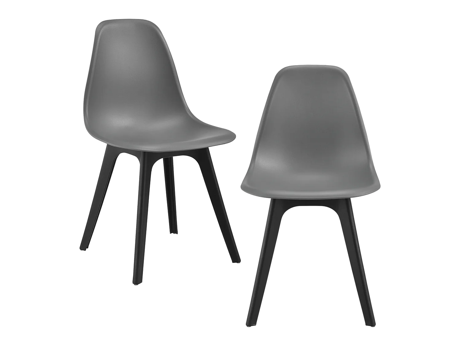 Set de 2 Chaises Brevik Plastique 83 x 54 x 48 cm Gris Noir [en.casa]