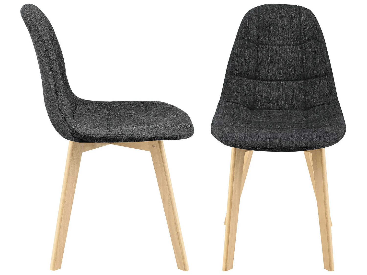 Lot de 2 Chaises de Salle à Manger Kopparberg 86 x 53 x 47 cm Noir [en.casa]