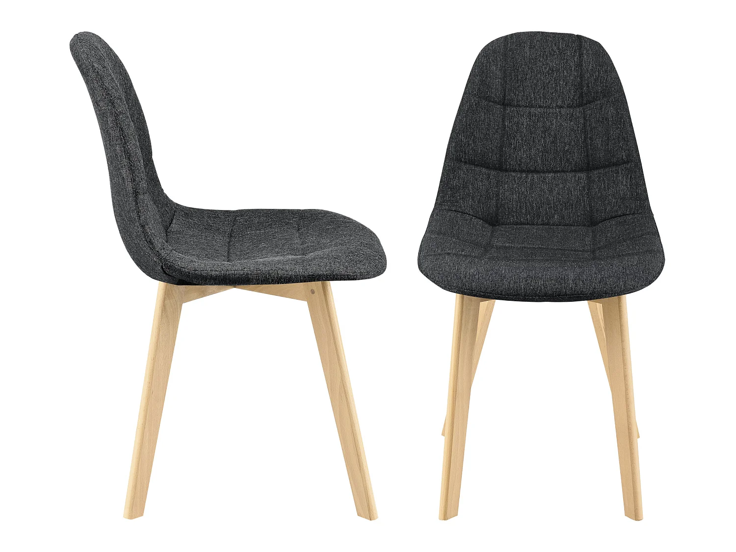 Lot de 2 Chaises de Salle à Manger Kopparberg 86 x 53 x 47 cm Noir [en.casa]