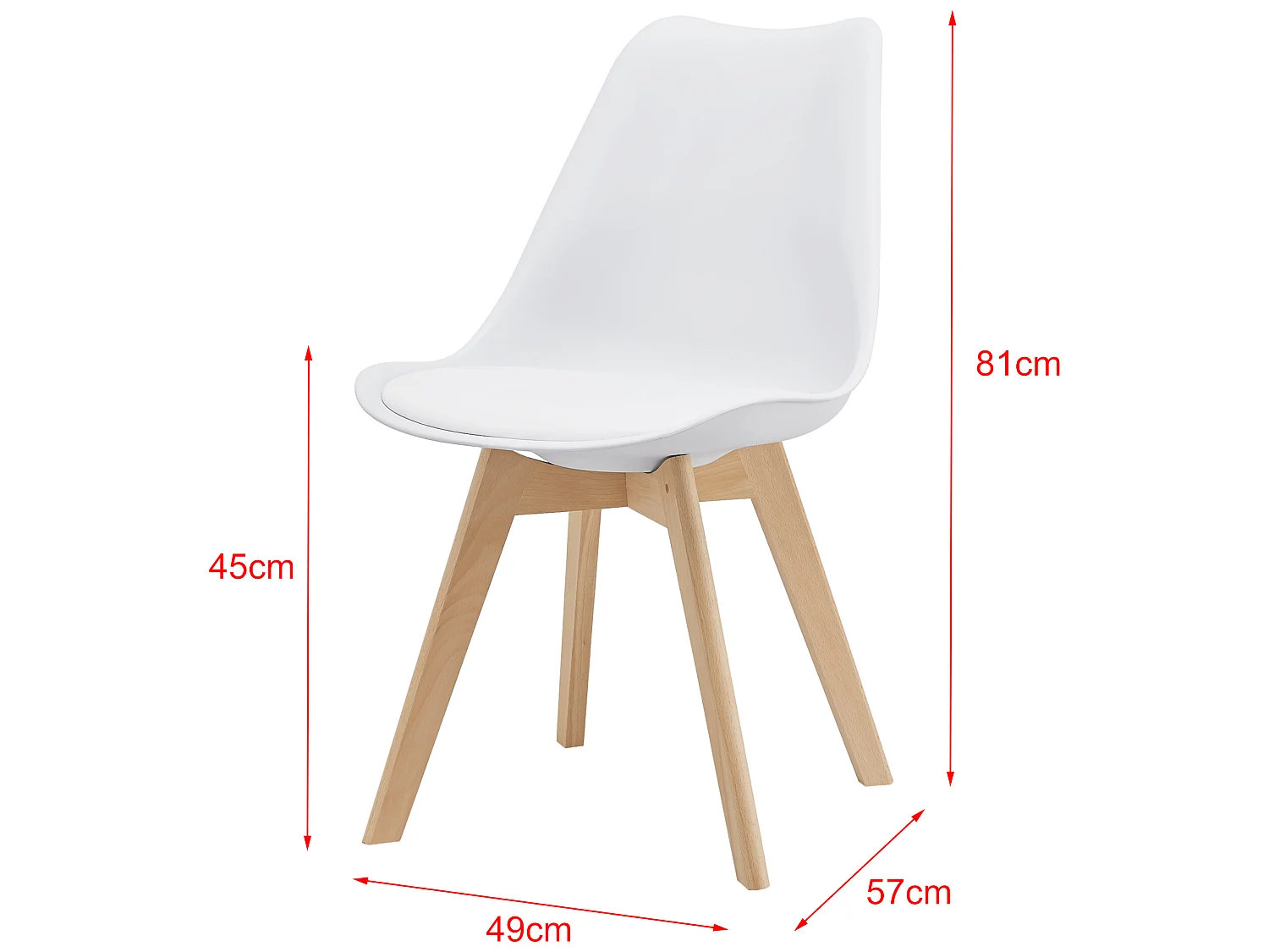 Lot de 4 Chaises de Salle à Manger Dubrovnik Simili Hêtre Blanc [en.casa]