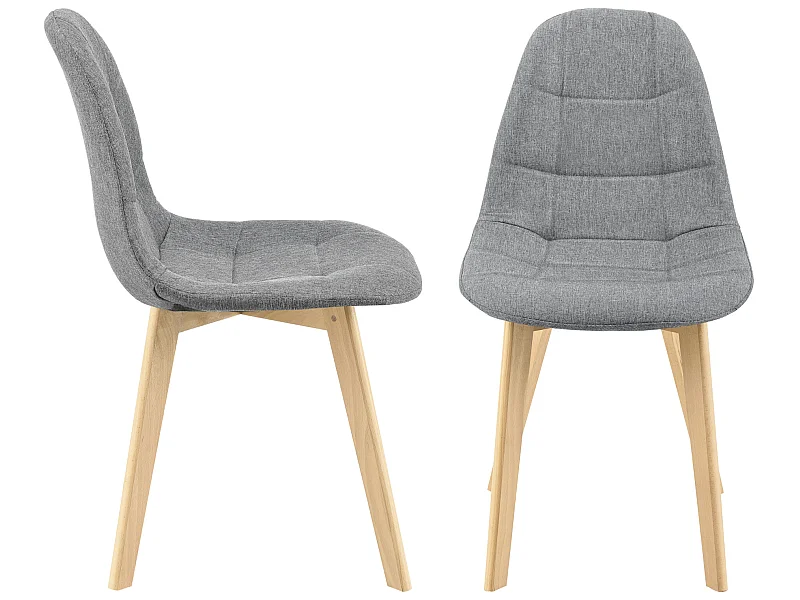 Lot de 2 Chaises de Salle à Manger Kopparberg 86 x 53 x 47 cm Gris Clair [en.casa]