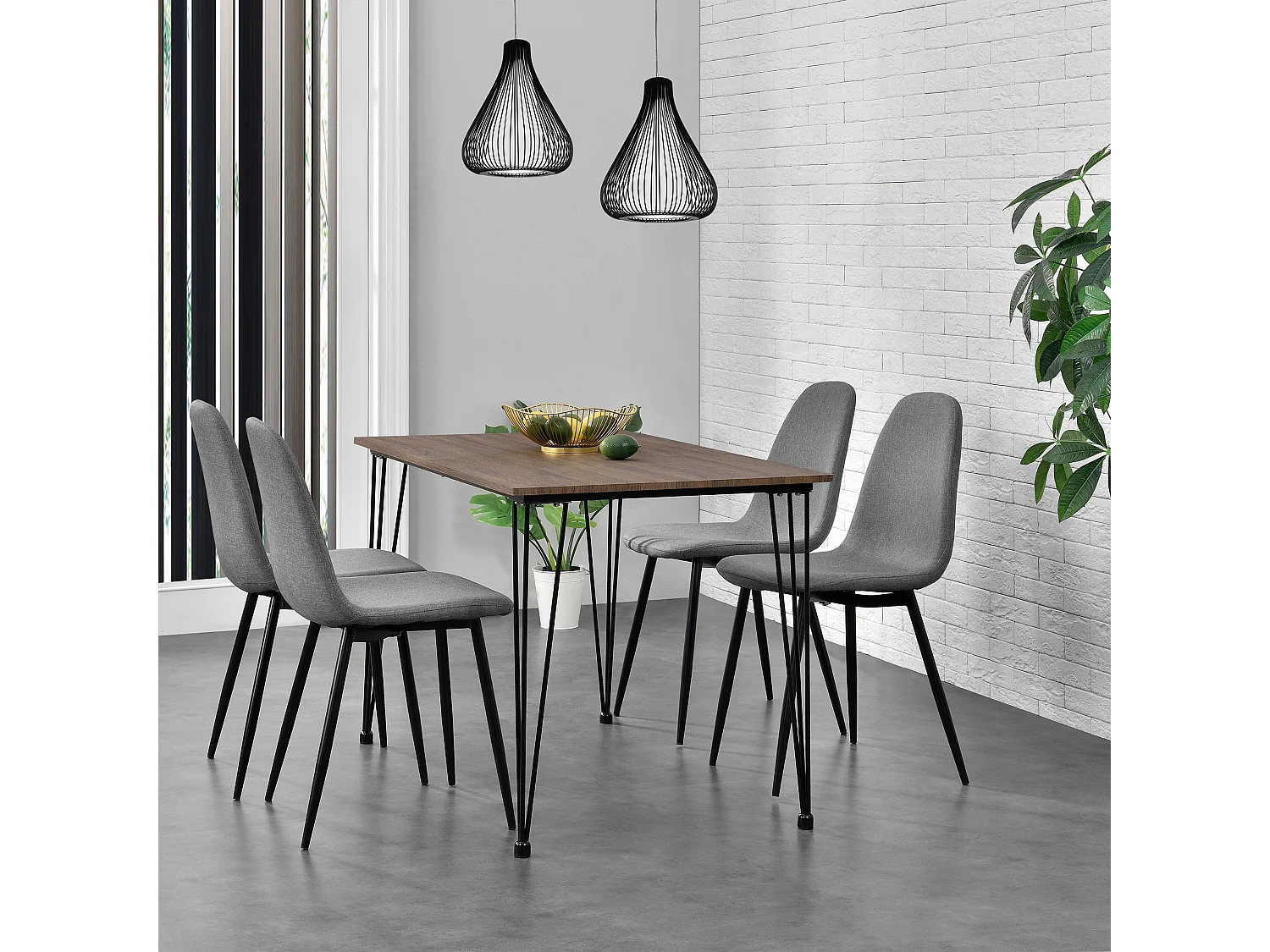 Lot de 2 Chaises de Salle à Manger Kerava 86 x 46 cm Gris [en.casa]