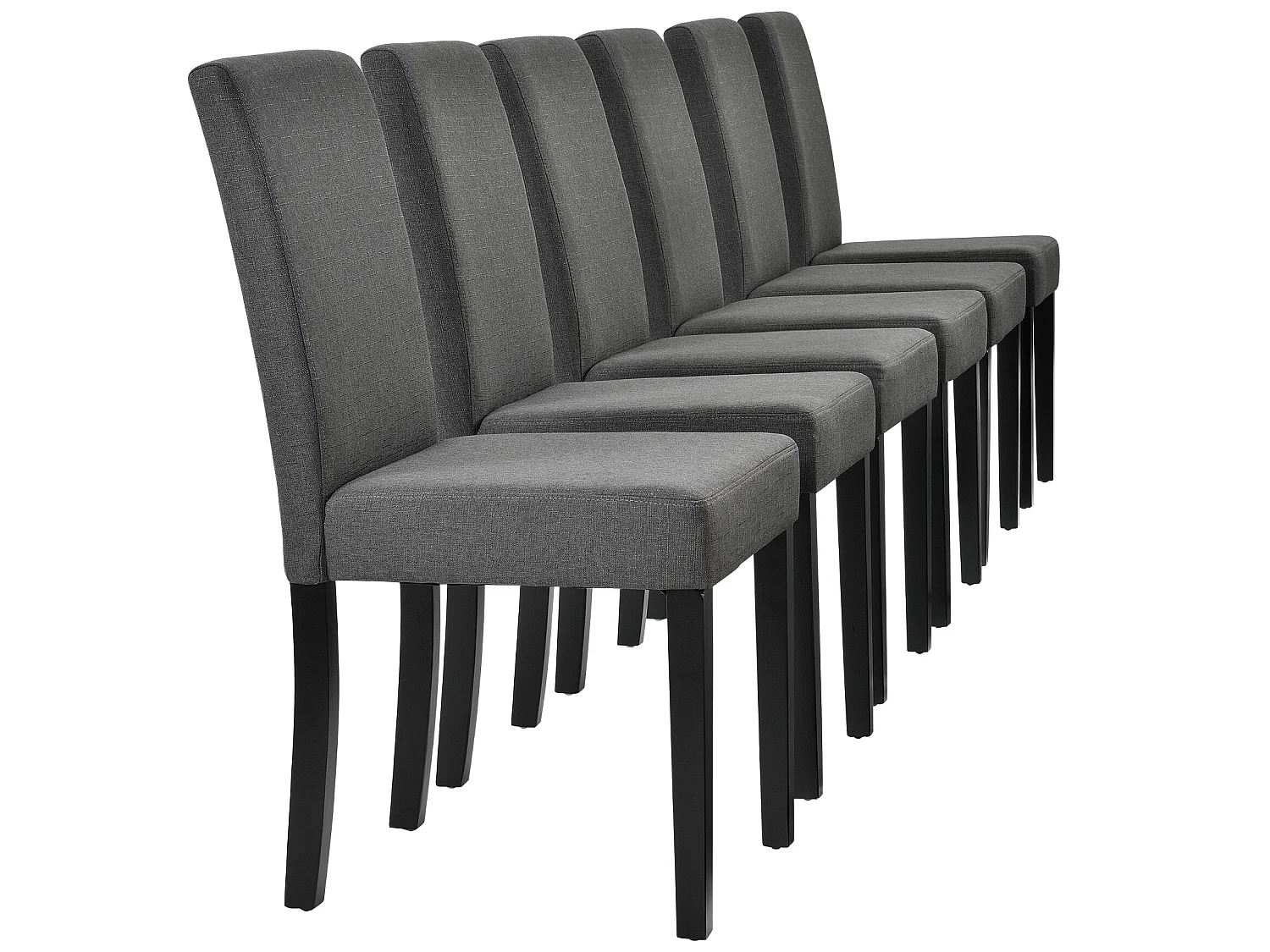 Set de 6 Chaises Rembourrées Den Haag Polyester Gris Foncé [en.casa]