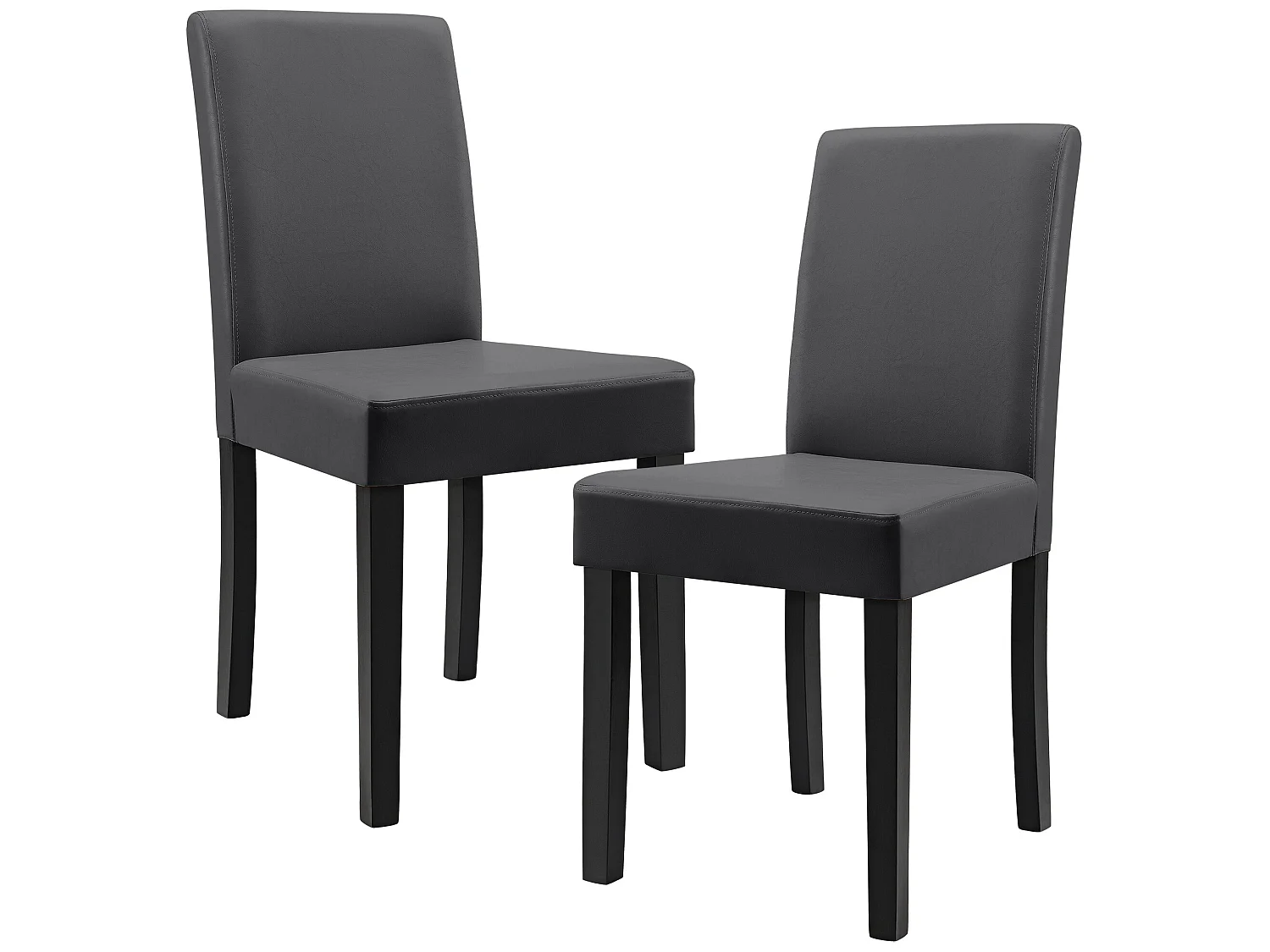 Kit de 8 Chaises Bois Simili 90 x 42 x 48 cm Gris Foncé [en.casa]