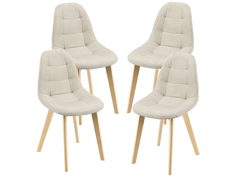 Lot de 4 Chaises de Salle à Manger Kopparberg 86 x 53 x 47 cm Beige [en.casa]