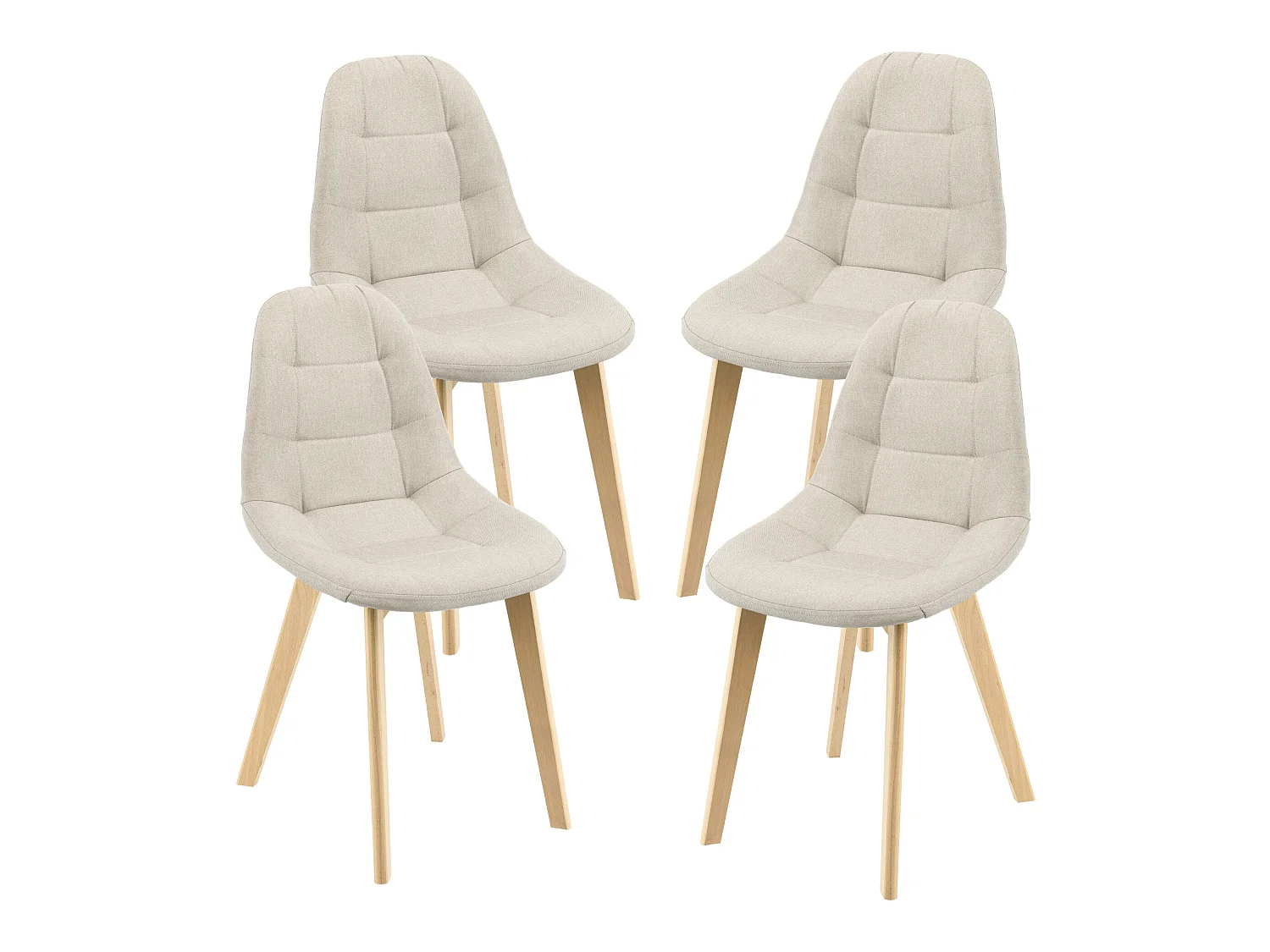 Lot de 4 Chaises de Salle à Manger Kopparberg 86 x 53 x 47 cm Beige [en.casa]