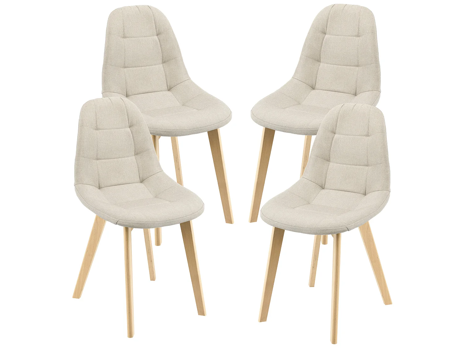 Lot de 4 Chaises de Salle à Manger Kopparberg 86 x 53 x 47 cm Beige [en.casa]