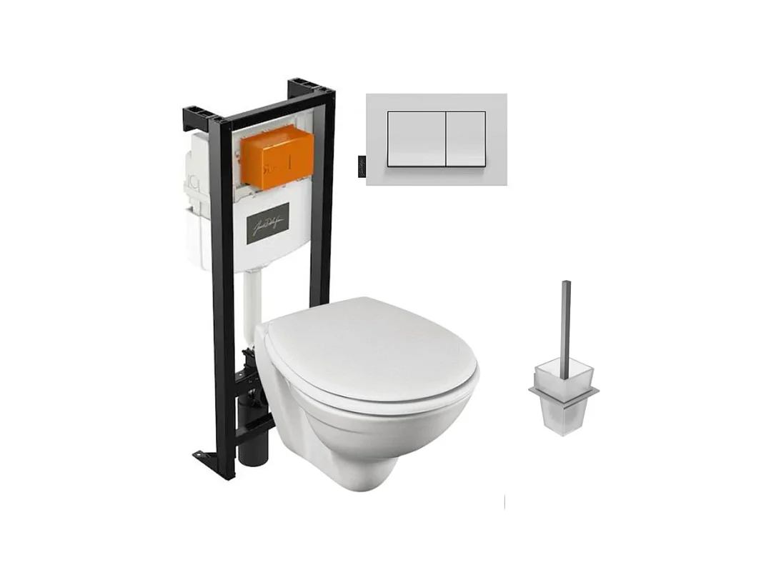 Pack WC suspendu sans bride JACOB DELAFON Patio + porte-balai Eo