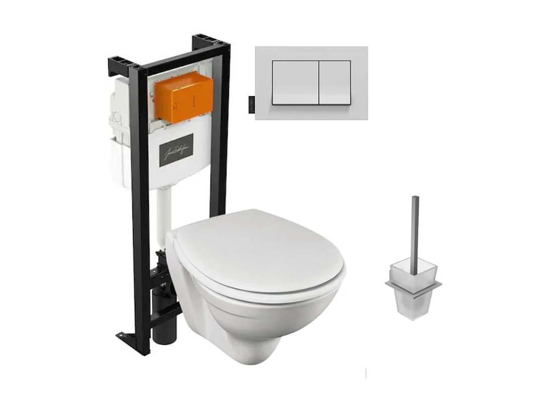 Pack WC suspendu sans bride JACOB DELAFON Patio + porte-balai Eo