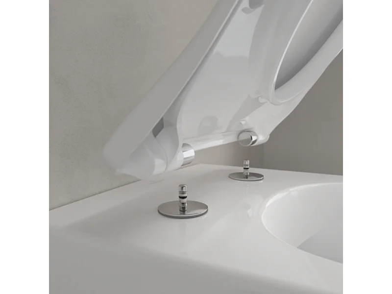 Pack WC sans bride VILLEROY ET BOCH Subway 2.0 avec abattant frein de chute + bâti Viconnect PRO + plaque noir mat