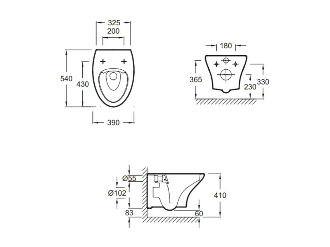 Pack WC suspendu sans bride JACOB DELAFON Nouvelle vague + bati support + plaque blanc brillant blanc mat