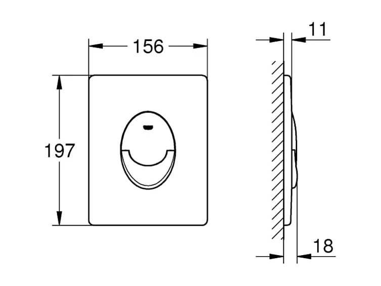 Pack WC suspendu sans bride GROHE Bau Cerami avec bâti support Rapid SL Project et plaque de commande Start chromé