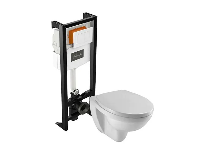 WC suspendu sans bride JACOB DELAFON Patio + bâti-support + abattant
