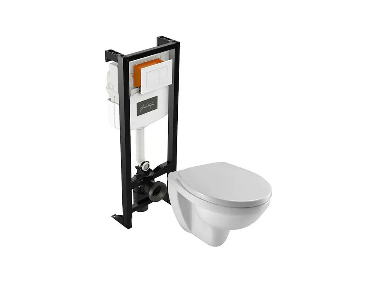 WC suspendu sans bride JACOB DELAFON Patio + bâti-support + abattant